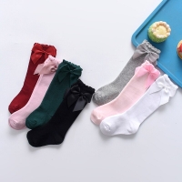 Lawadka Spring Kids Girls Stockings Big Bow Knee High Long Stocking High Quality Fashion Lace Clothes Accesories