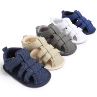Infant Baby Shoes Toddler Flats Hot Sale Round Toe Anti-slip Rubber Soft Sole Newborn Baby Leather Sandals First Walker