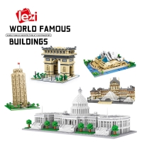 World Famous Mini Micro Building Blocks Street View 3D DIY Architecture Model Bricks Children Toy Gift LEZI Collection