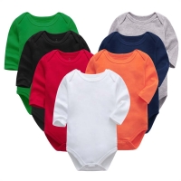 Autumn winter baby girls bodysuit newborn boys long sleeve solid 100%cotton 0-24 months baby clothes