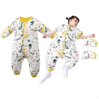 Winter Baby Sleeping Bag 6M-5T Kids Cotton Cartoon Pajamas Detachable Sleeve Sleepsack Toddler Boys Girl Split Leg Sleepwear