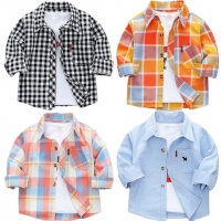 Baby Boys Shirt Kids Blouses Fashion Child Long Sleeve Toddler Shirts Children Casual Turn-down Collar Blouse Kids Clothes 1-9T