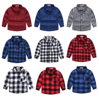 Boys Shirts Classic Casual Plaid child Shirts kids school Blouse red tops clothes Kids Children plaid 2-8 Years Kids Boy Wear