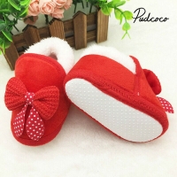 2020 Fashion Newborn Infant Baby Girls Boys Shoes Bow-knot Fur Ankle Length Winter Warm Snow Boots 0-18M New Years Gift