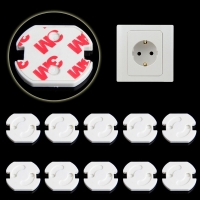 10pcs Baby Safety Rotate Cover 2 Hole Round Standard Children Against Electric Protection Socket Plastic Security Locks
