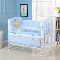 5pcs/set Infant Bedding Set  Cotton Newborn Baby Crib Bumpers Safety Bed Fence Protector Baby Room Decor Bedding Bumpers  ZT12
