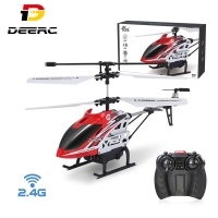 DEERC RC Helicopter 2.4G Aircraft 3.5CH 4.5CH RC Plane With Led Light Anti-collision Durable Alloy Toys For Beginner Kids Boys