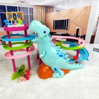 Brand New Electric Slide Railcar Track toy 3-6 years old Dinosaur climb stairs music light play interactive educational toys