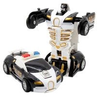 New One-key Deformation Car Toys For Children  Automatic Transform Robot Plastic Model Car Funny Diecasts Toy Boys Amazing