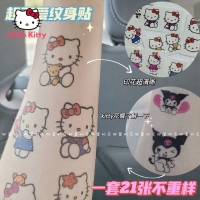 Hello Kitty Kulomi Tatto Stickers Cute Cartoon Tattoo Stickers Lolita Soft Sister Waterproof Lasting Color Stickers Personality