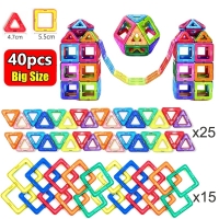 40PCS Big Size Magnetic Designer Magnet Building Blocks Accessories Educational constructor Toys For Children