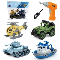 Disassembly Cartoon Car Model Engineering Car Toys Model Screw Creative Tool Educational Blocks Toys for Kids Christmas gifts