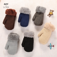 1-3 Years Old Mittens For Children Winter Warm Baby Gloves Kids Mittens Wool Knitted Rope Full Finger Boys Girls Accessories