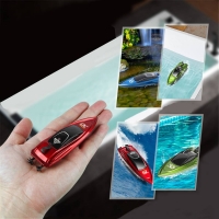 Mini 5km/h RC Boat Radio Remote Controlled High Speed Ship with LED Light Palm Boat Summer Water Toy Pool Toys Models Gifts