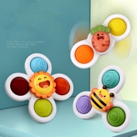 3pc Boy Children Bathing Sucker Spinner Suction Cup Animal Swimming Toy  Baby Bath Toys For Kids Funny Child Rattles Teether