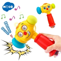 HOLA Baby Boy Toys Light& Musical Baby Hammer Toy for 12 to 18 Months Up Funny Changeable Eyes Baby Hammer Toy