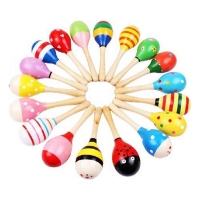 1pcs Colorful Wooden Maracas Baby Child Musical Instrument Rattle Shaker Party Children Gift Toy  toddler toys