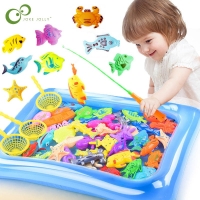 Children Boy Girl Fishing Toys Set Magnetic Fishing Parent-child interactive Game 3D Fish Rod Net Baby Play Water Bath Toys