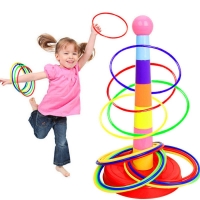 Children Throw Circle Game Ferrule Stacked Toys Fun Indoor Outdoor Parent-Child Interactive Circle Layers Early Education Gift