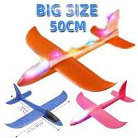 50CM Big LED Flash Foam Plane Glider Hand Throw Light Inertial AirPlane EPP Outdoor Launch Fun of Kids Toys for Children Gift