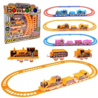 Kids DIY Electric Train Set Cartoon Variety Puzzle Assembled Rail Car Toys Fit for Train Railway Track Toys for Children Gifts