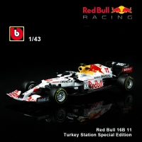 Bburago 1:43 2021 F1 Red Bull Racing RB16B 11# Perez Turkey Special Paint Formula One Alloy Super Toy Car Model
