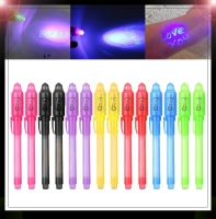 New Magic 2 In 1 Light Combo Creative Invisible Glow Ink Gyro Pen Popular Random Color  Baby Kids Children Toys