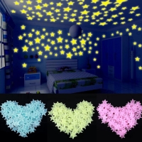100pcs/set Glow in the Dark Toys Luminous Star Stickers Bedroom Sofa Fluorescent Painting Toy PVC for Kids Bedroom Decor Gifts