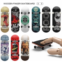 Wooden Finger Skateboards DIY Skate Park Tech Parts Deck Stunt Professional Skateboard Metal Bracket Bearing Wheel Tabletop Toys
