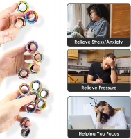 Magnetic Rings Fidget Toy Anti-Stress Magic RingTools Children Magnetic Ring Finger Spinner Ring Anxiety Relief Therapy Toys