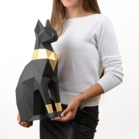 Cat Bastet Egypt 3D Paper Model Animal Papercraft Action Figure Puzzles Kids Gift Educational Creative Home Deco Decorations Toy