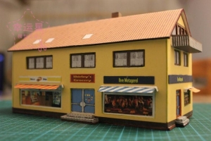 European Architecture 1/87 German Food Shop Tavern 3D Paper Model DIY Handwork Toy