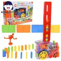 Motorized Domino Train Car Kit Set Up Blocks Elevator Springboard Bridge Set Colorful Bricks Plastic Toy Gift for Children Kids