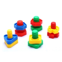 1/10/20 Set Screw Building Blocks Montessori 3D Puzzle Game Scale Models Education Plastic Nut Shape Toys For Baby