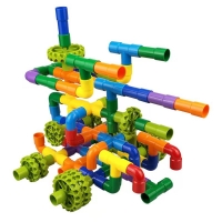 DIY Water Pipe Building Blocks Toys Marble Runs DIY Bricks Tunnel Construction Educational Toys Kids Pipeline Montessori Toys