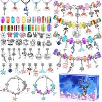 112 PCS Christmas Jewerly Making Kit Charm Bracelet Necklaces Present Pandora Alloy Beads Set DIY Child Bracelet Free Ship