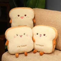 Plush Bread Pillow Cute Simulation Food Toast Soft Doll Warm Hand Pillow Cushion Home Decoration Kids Toys Birthday Gift