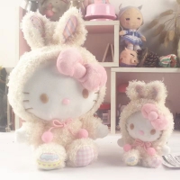 Sanrio Kawaii Easter Series Plush Toys Kuromi My Melody Cinnamoroll Hello Kitty Pillow Soft Stuffed Plushie Dolls Kids Girls New