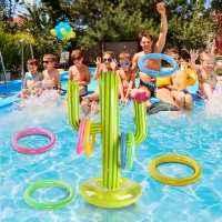 Cactus Swimming Pool Ring Toss Games Outdoor Inflatable Pool Toys With 4 Ring Beach Party Supplies jeux de piscine gonflable c3
