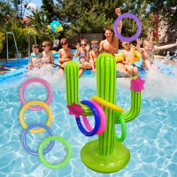Outdoor Swimming Pool accessories Inflatable Cactus Ring Toss Game Set For Summer Pool Beach Lawn Party Games Water Sport Toys