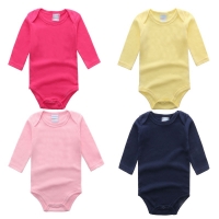 Newborn Infant Baby Boys Girls Bodysuits One-piece Long-sleeved Bodysuits in Soft 100% Cotton Jersey Fashion Newborn Clothes