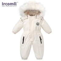 Ircomll Infant Kids Clothes Waterproof Hooded Girls Boys Overalls Ski Suit Snow Set Toddler Warm Bodysuit Ski Jacket for 18M-5Y