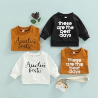 Citgeett Autumn Infant Baby Girls Boys Sweatshirts Letter Print Long Sleeve Pullovers Spring Casual Tops Clothes