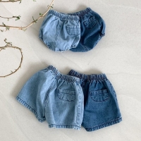 Adorable Baby Boys Shorts Summer Casual Denim Short Pants for Toddler Girls Pockets Design Clothing Children Jeans Pants 0-24M