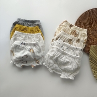 Summer Boys Shorts Bear Rainbow Print Cotton Toddler Baby Girl Bread Shorts Pants Fashion Newborn Bloomers Bebe Pantalon 0-24M