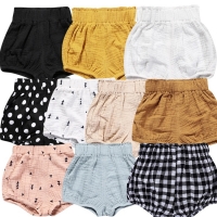 0-3Y Kawaii Newborn Baby Bloomers PP Pants Cotton Linen Triangle Solid Dot Girls Shorts Summer Trouser Toddler