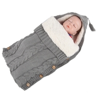 Warm Thick Knitted Baby Robes Sleeping Bag Cute Winter Baby Clothing Sleepwear For Girls Boys Sleeper 0-12 months