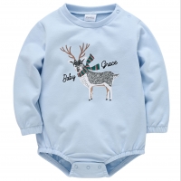 Honeyzone Winter Boys Christmas Elk Casual Full Sleeve Cotton Baby Bodysuit Clothing Roupa De Bebe