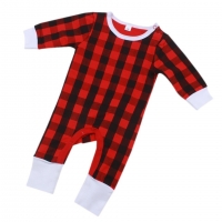 COSPOT Baby Girls Boys Winter Christmas Romper Newborn Red Plaid Jumpsuit Kids Fashion Bebes Rompers Pajamas 2022 New 50