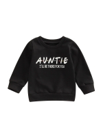 Toddler Baby Girls Boys Sweatshirt Auntie Saying Lettering Print Pattern Tops Long Sleeve Pullover Shirt Fall Clothes